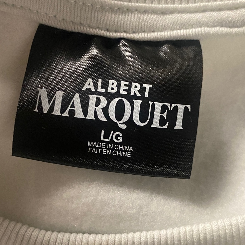 Albert Marquet White Graphic Crew Sweater size Large - Picture 6 of 8
